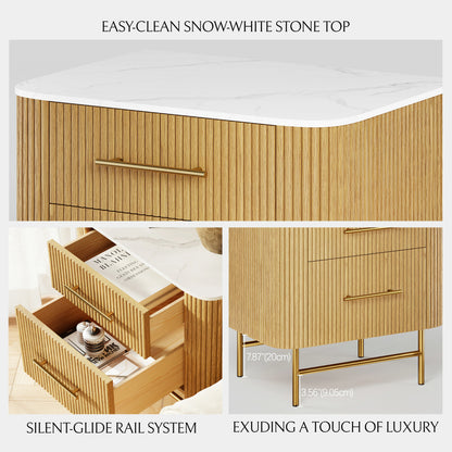 Ewan Sintered Stone Nightstand 26"W