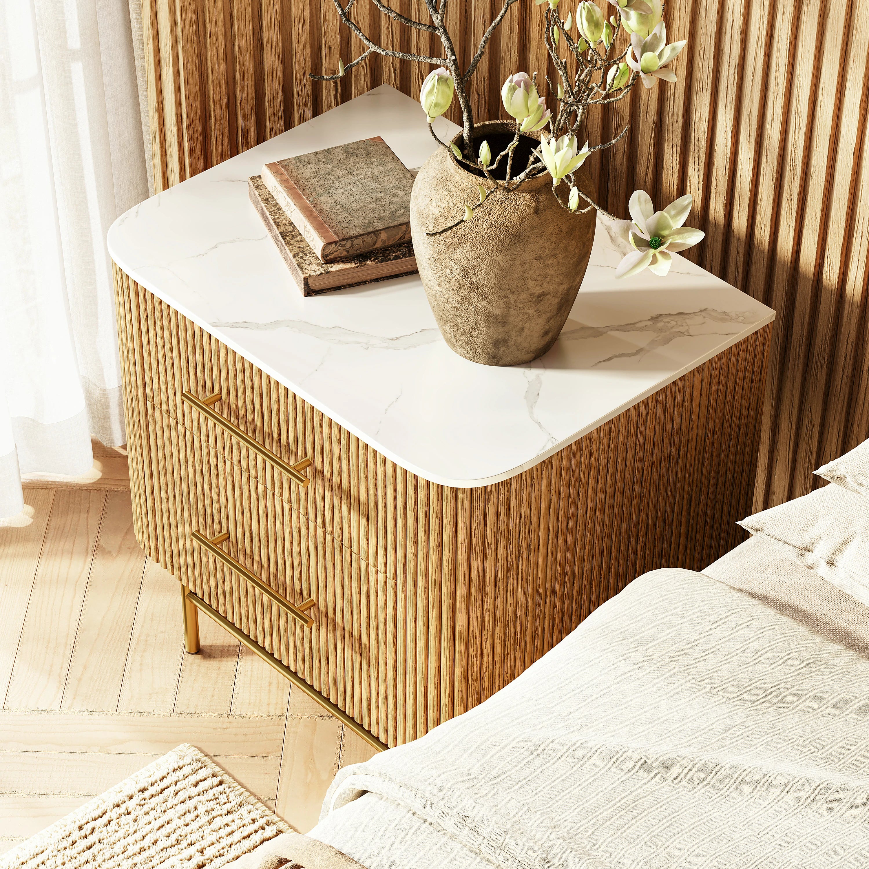 Ewan Sintered Stone Nightstand 26"W