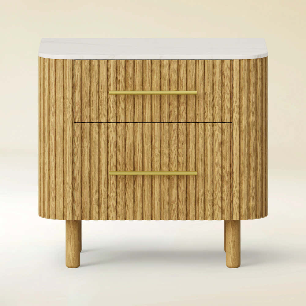 Charlie Sintered Stone Nightstand 26" W