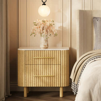 Charlie Sintered Stone Nightstand 26" W