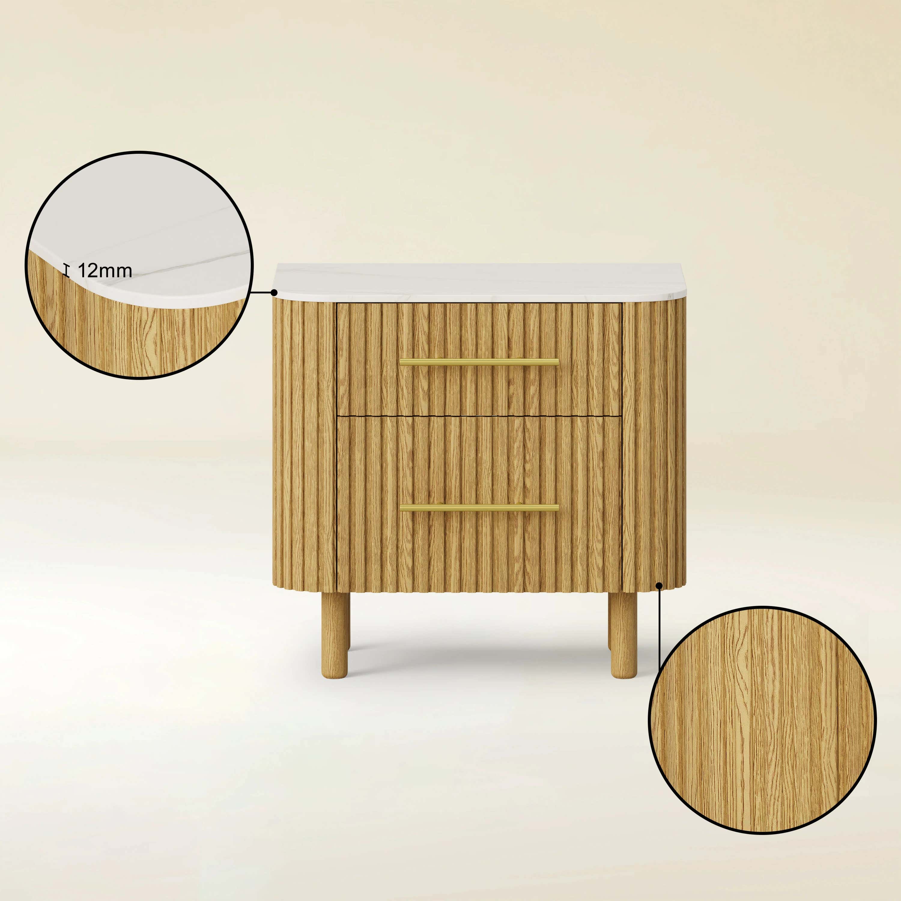 Charlie Sintered Stone Nightstand 26" W