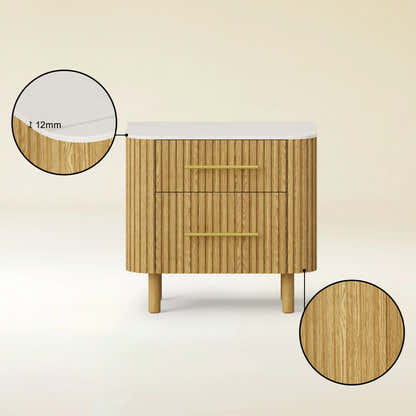 Charlie Sintered Stone Nightstand 26" W