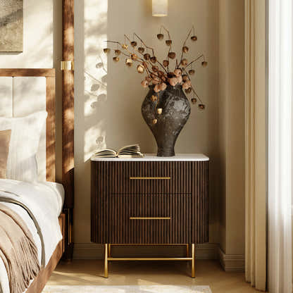 Ewan Sintered Stone Nightstand 26"W