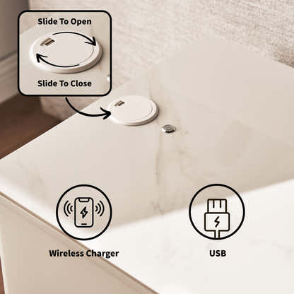 Celia Burnt Stone Nightstand 20"