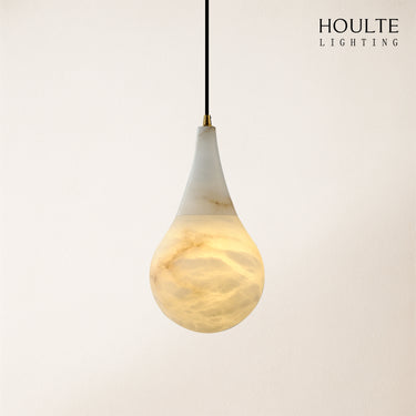 Ares Alabaster Water-Drop Pendant 7"D