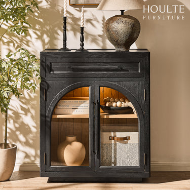 Alvar Arched 32" Oak Storage Cabinet with Drawers