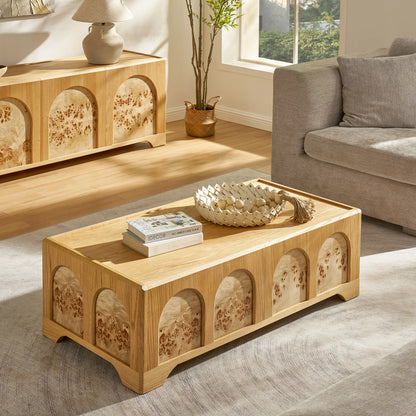 Aurora Oak Coffee Table and Media Console Set