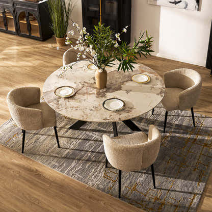 Labarthe Round Sintered Stone Dining Table 160cm
