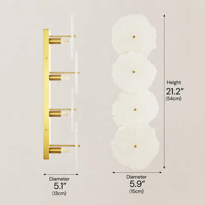 Moira Alabaster 4 Lights Wall Sconce