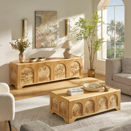 Aurora Oak Coffee Table and Media Console Set