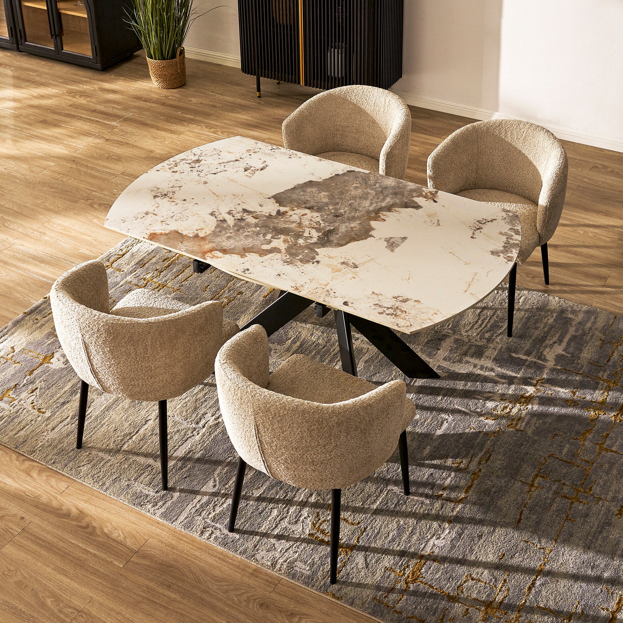 Labarthe Extended Rectangular Sintered Stone Dining Table 160cm-240cm