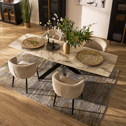 Labarthe Extended Rectangular Sintered Stone Dining Table 160cm-240cm