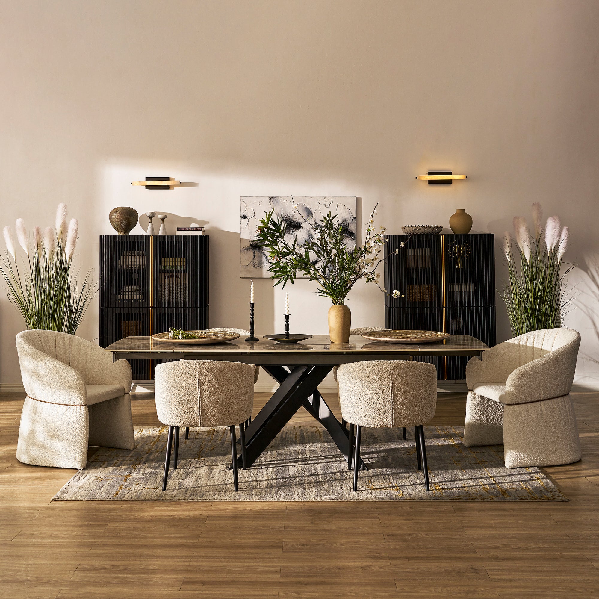 Labarthe Extended Rectangular Sintered Stone Dining Table 160cm-240cm