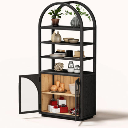 Alvar Arched Bookcase with Cabinet