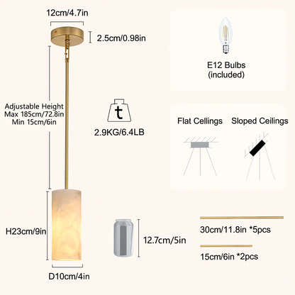 Arlo Alabaster Pendant Lights 4"D