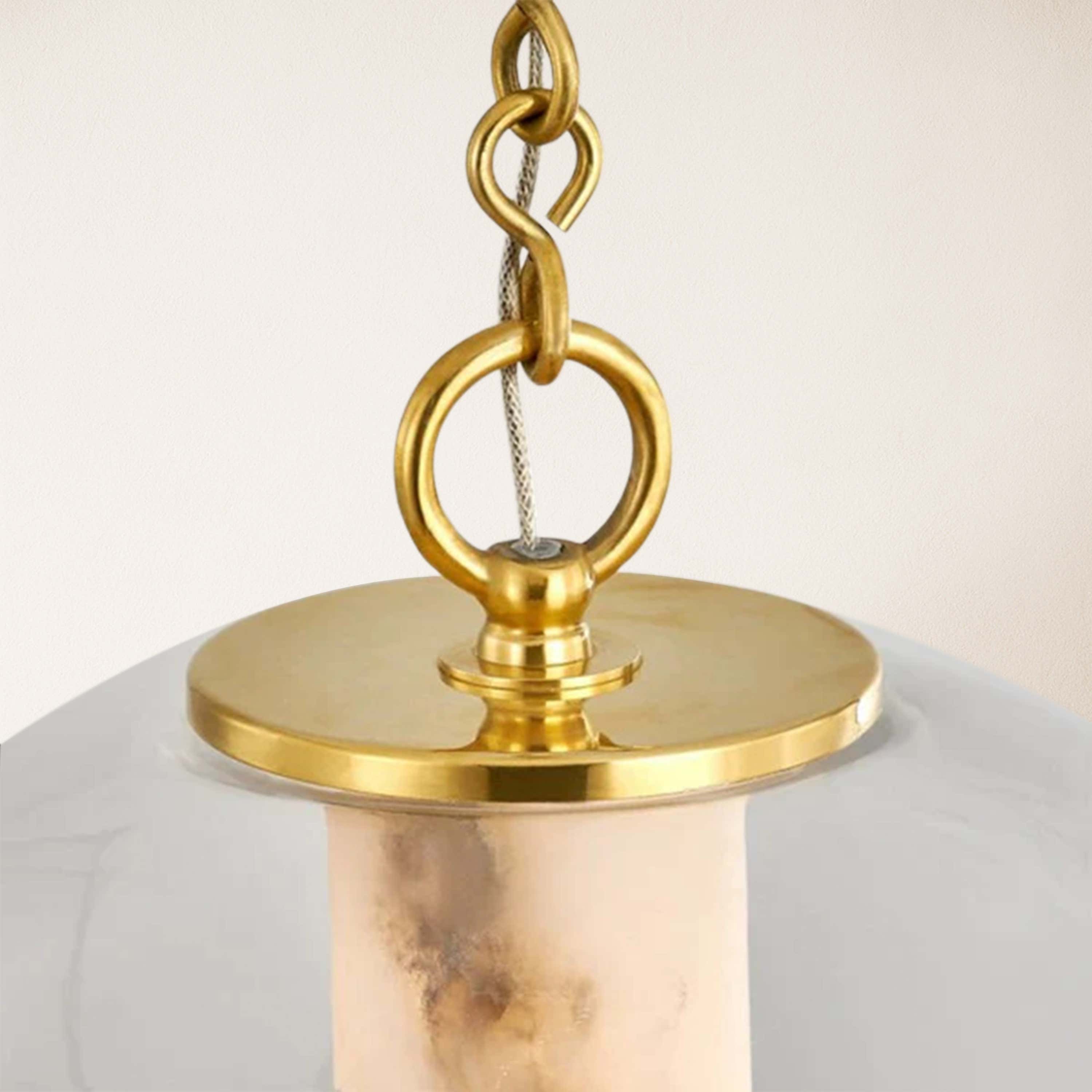 Auroba Alabaster Tube Glass Globe Pendant 14''D