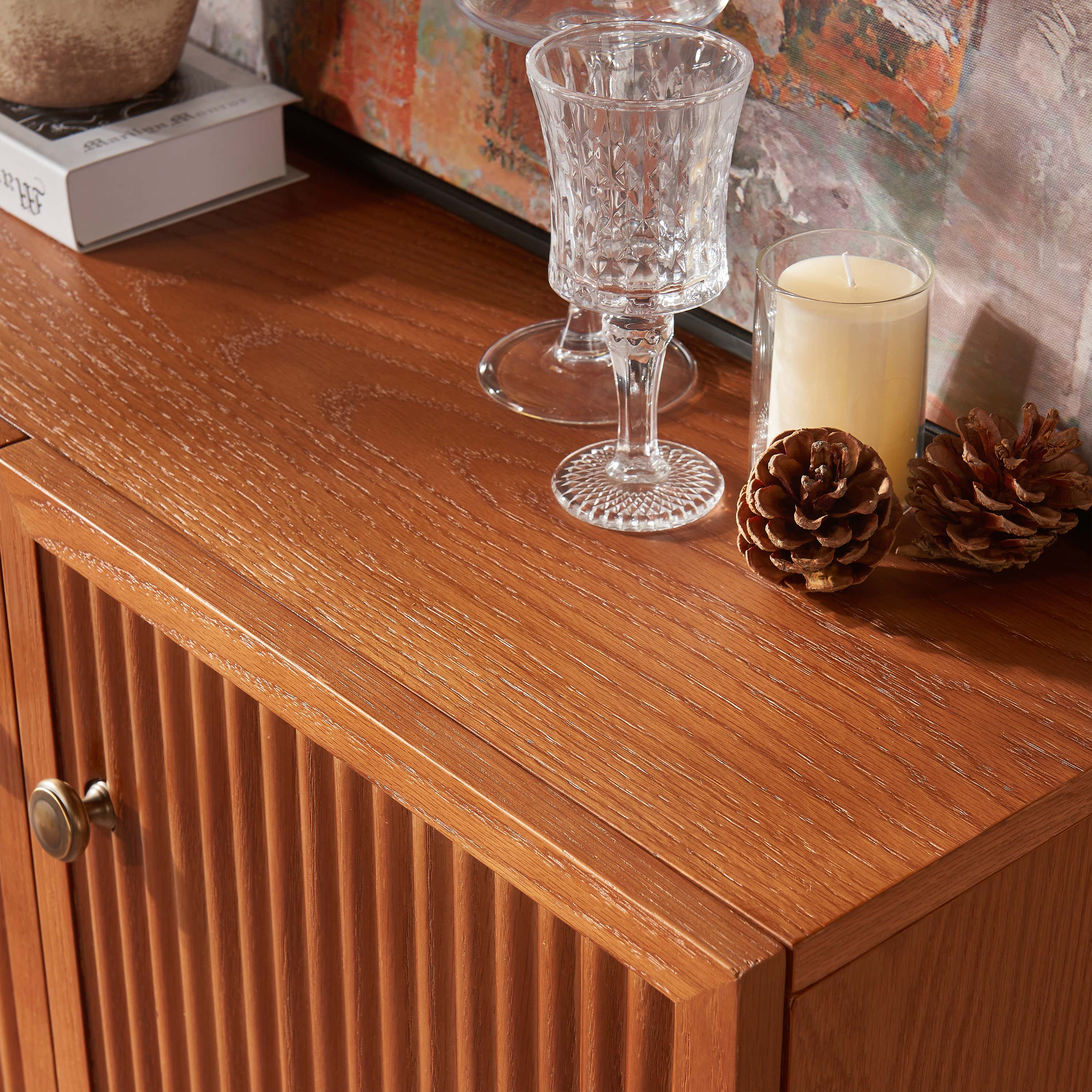 Avery Oak Media Console 90"W(Set of 3)