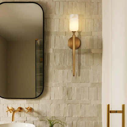 Axis Alabaster 1 Light Wall Sconce 22"H