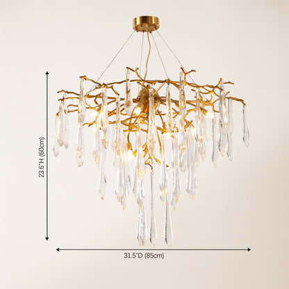 Aurevia Crystal Branch Round Chandelier