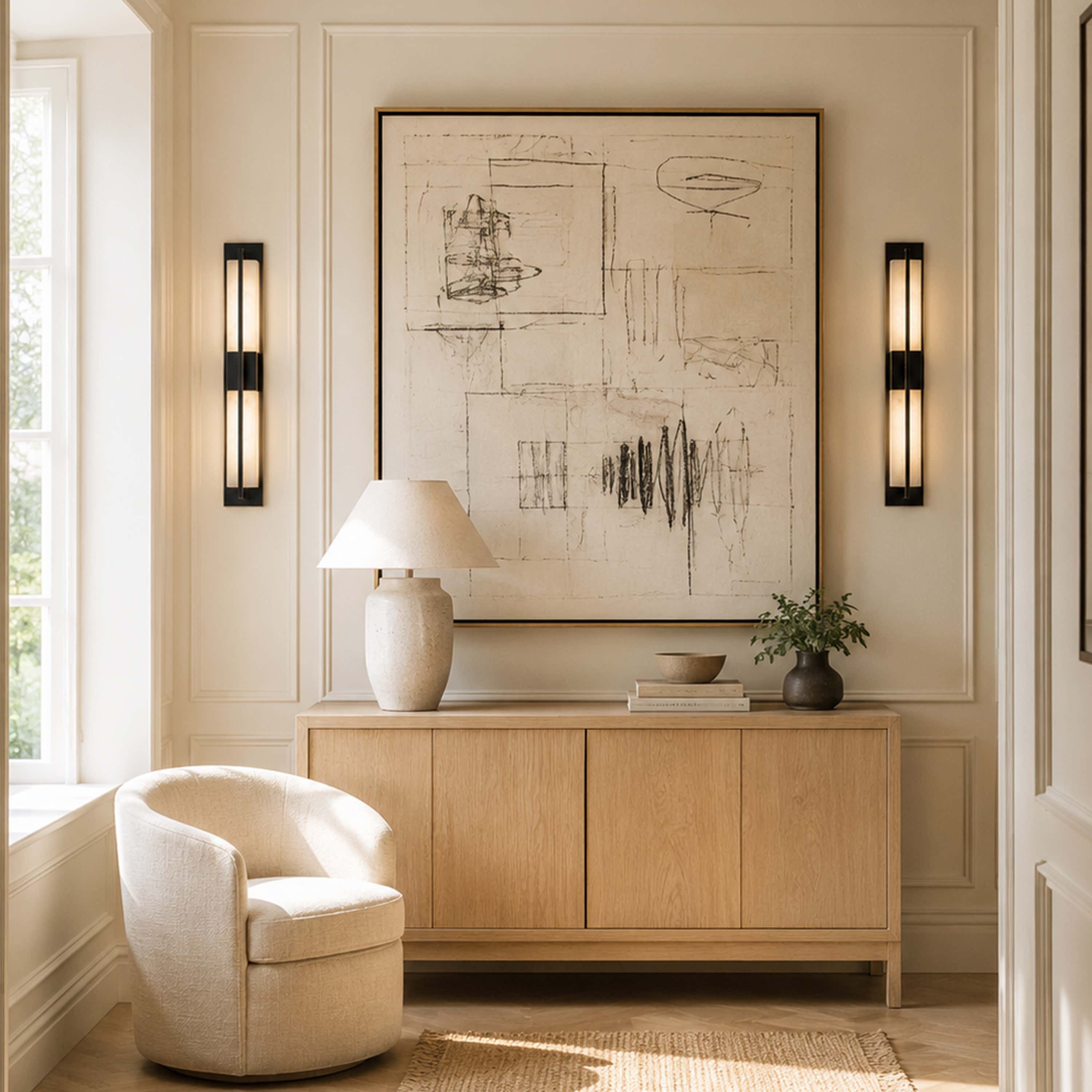Caelum Alabaster Cuboid Wall Sconce
