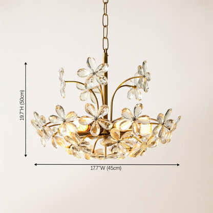 Liora Crystal Bloom Round Large Chandelier