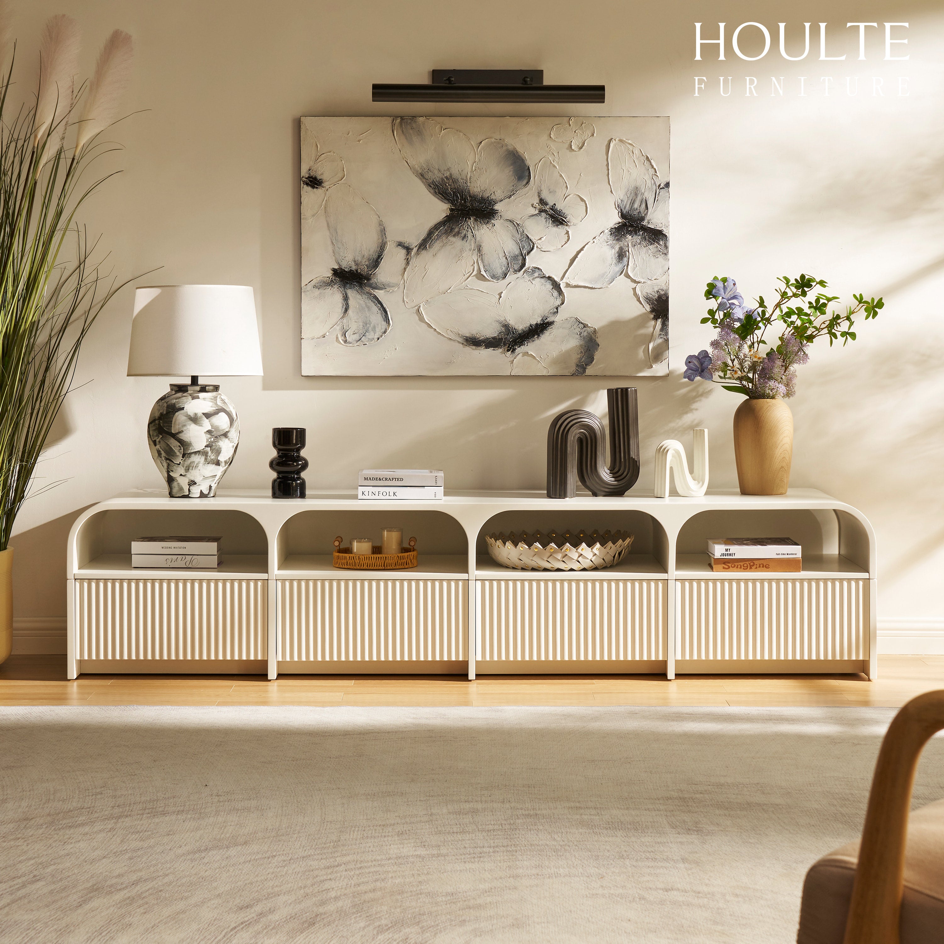 Naru Media Console and Coffee Table Set