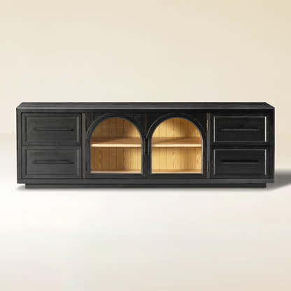 Alvar Oak Media Console and Sideboard Set