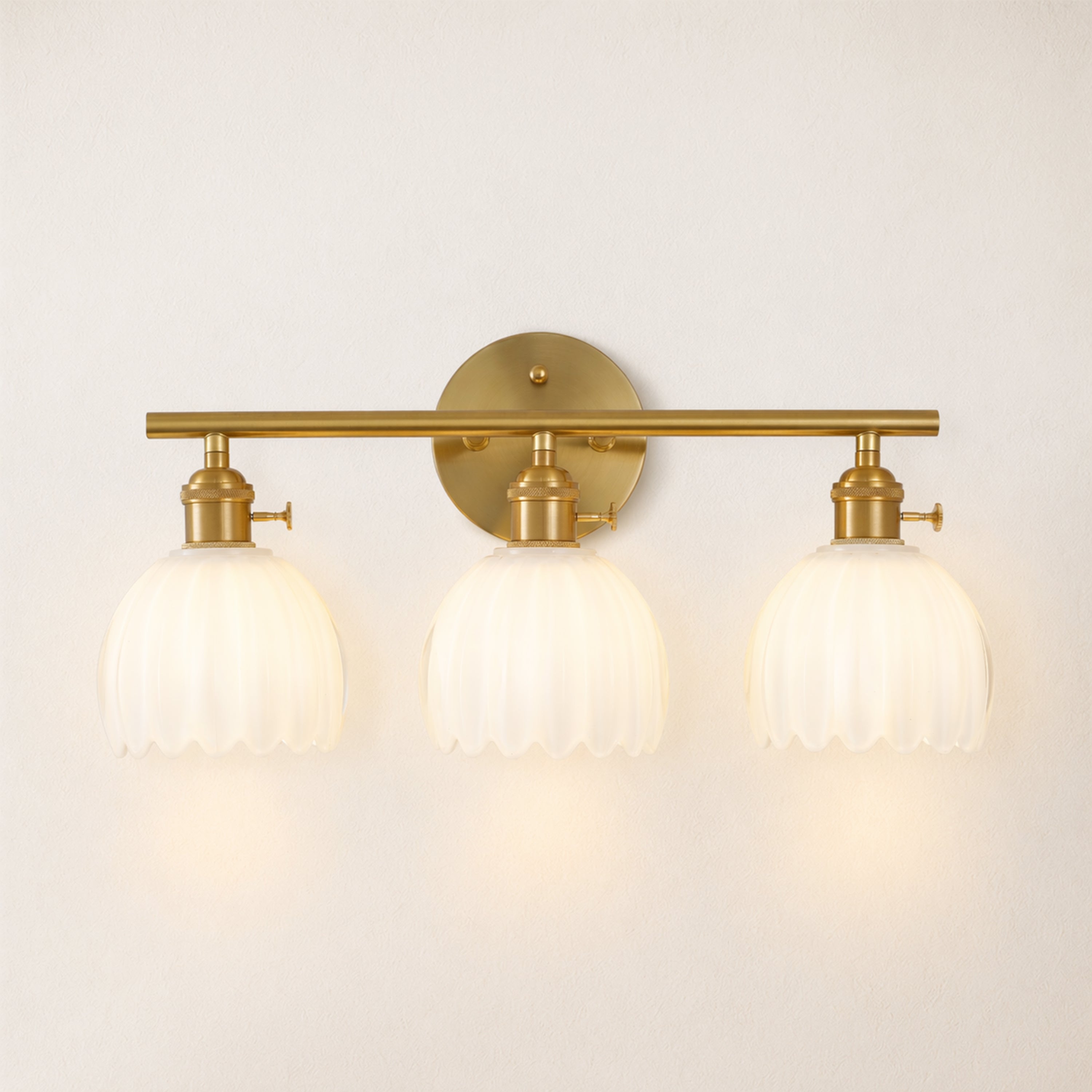 Orbixa Milky Glass 3-Lights Wall Sconce 18.8