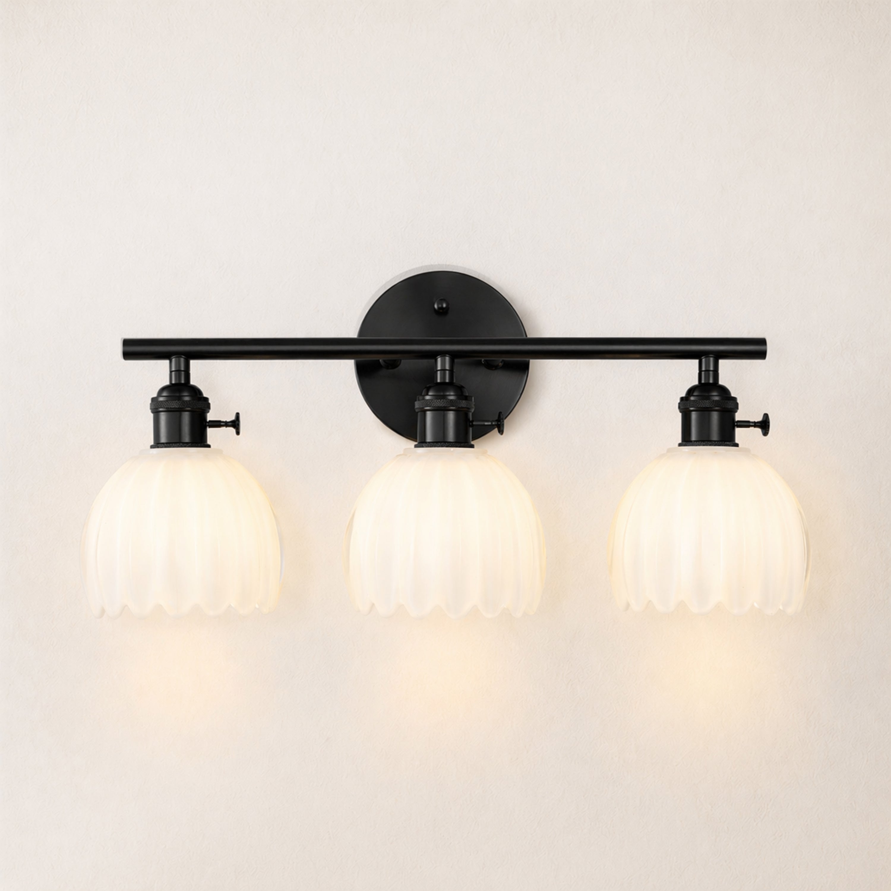 Orbixa Milky Glass 3-Lights Wall Sconce 18.8
