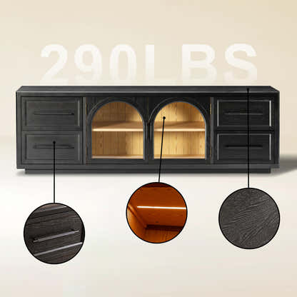 Alvar Oak Media Console and Sideboard Set