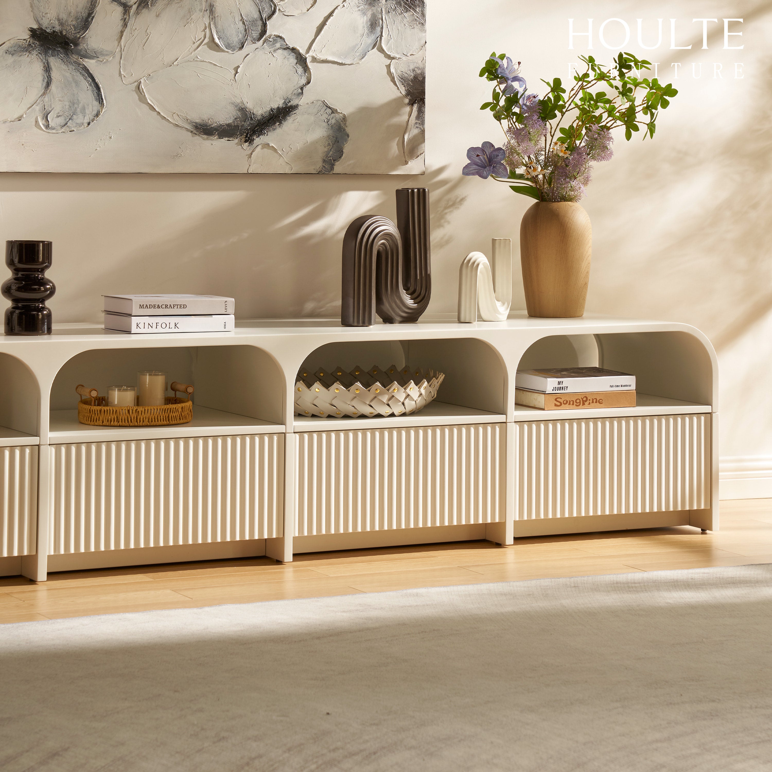 Naru Media Console and Coffee Table Set