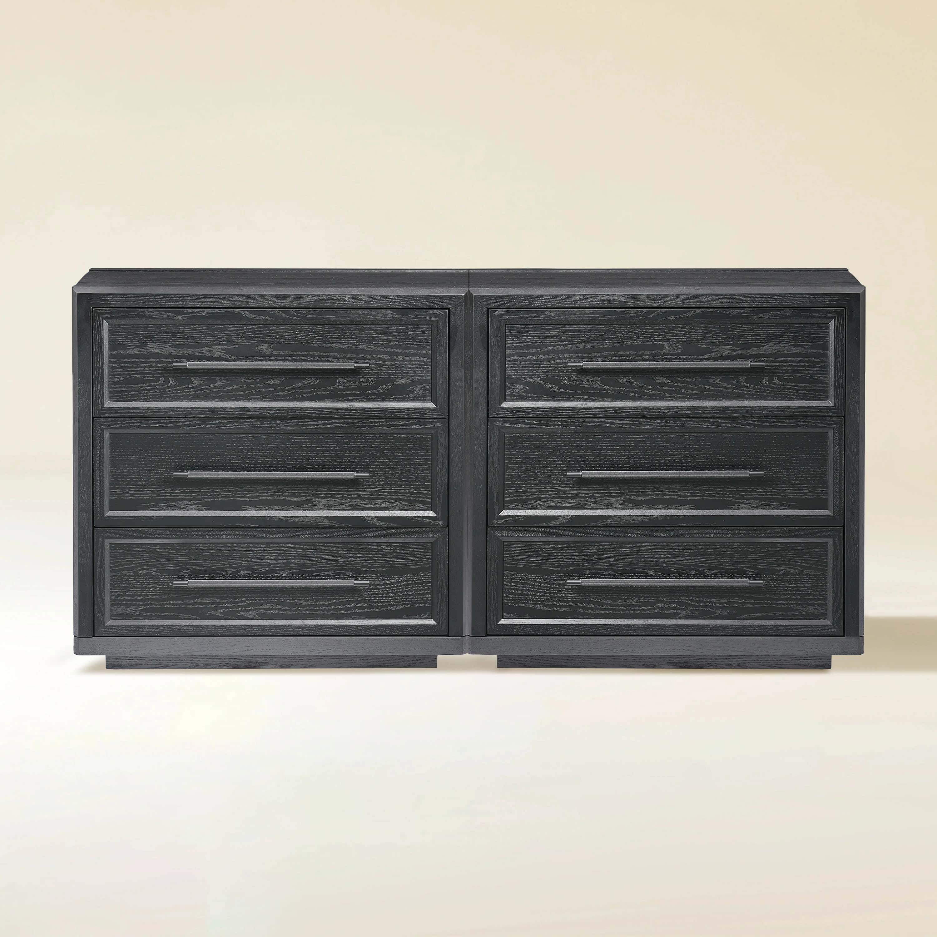 Alvar 63″ Oak 6-Drawer Chest(Set of 2)