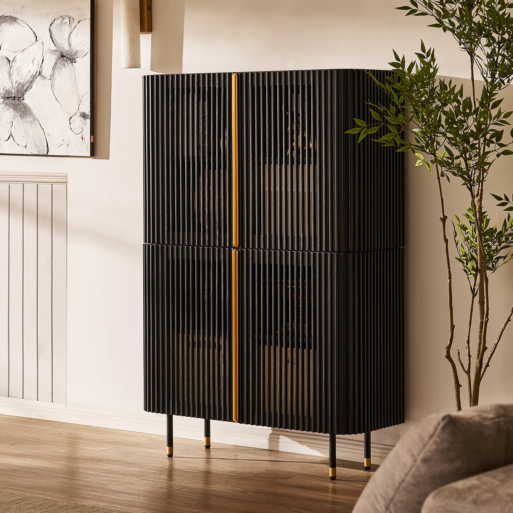 Ewan 67″H Oak Vertical Combination Cabinet(Set of 2)