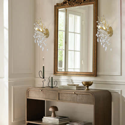 Frostleaf Crystal Branch Wall Sconce 10"H