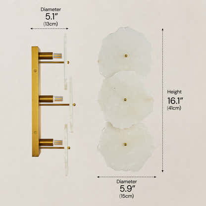 Moira Alabaster 3 Lights Wall Sconce