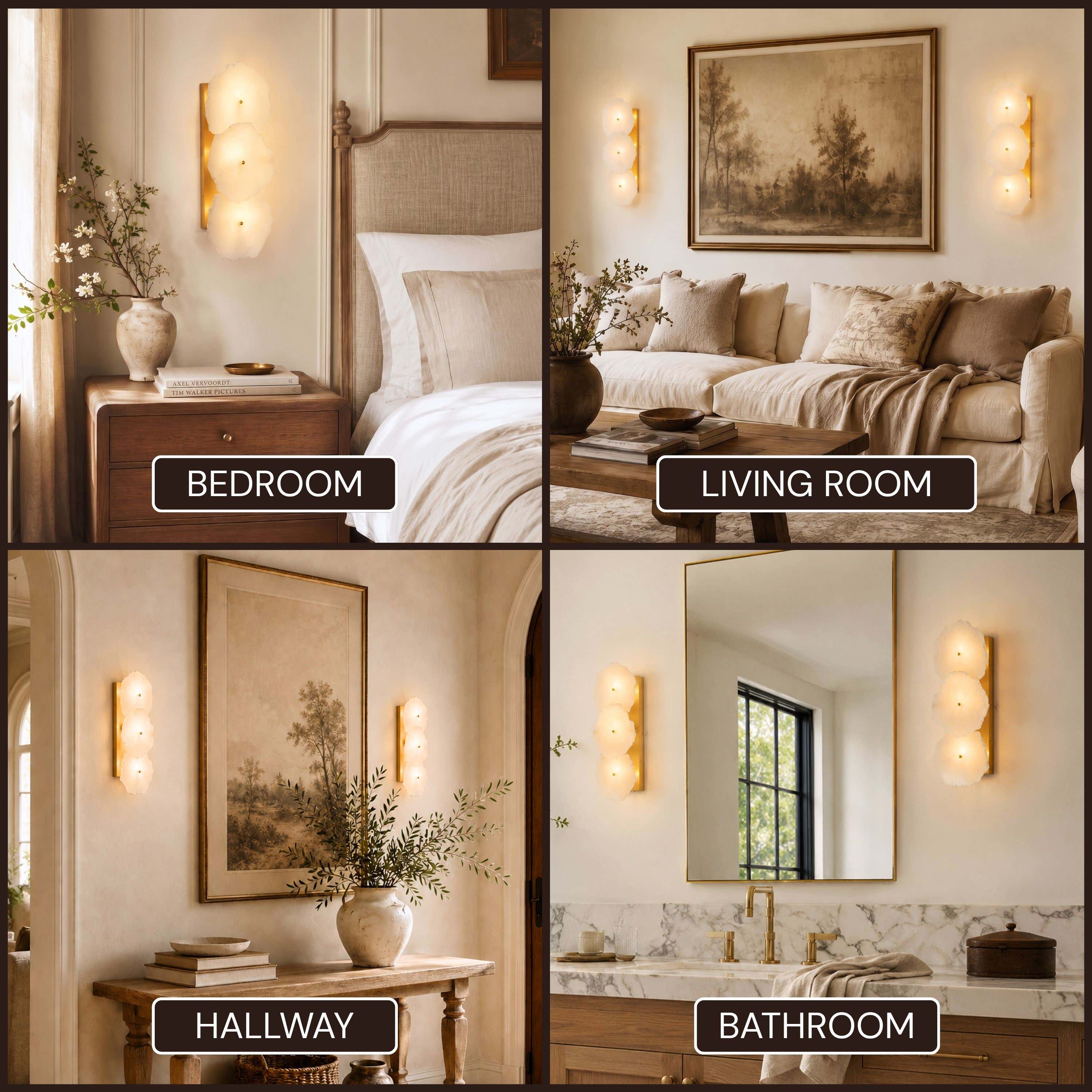 Moira Alabaster 3 Lights Wall Sconce
