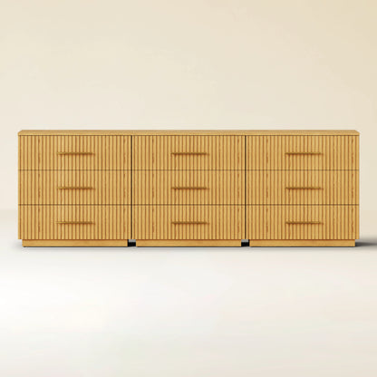 Holt 95" Oak 9-Drawer Chest(Set of 3)