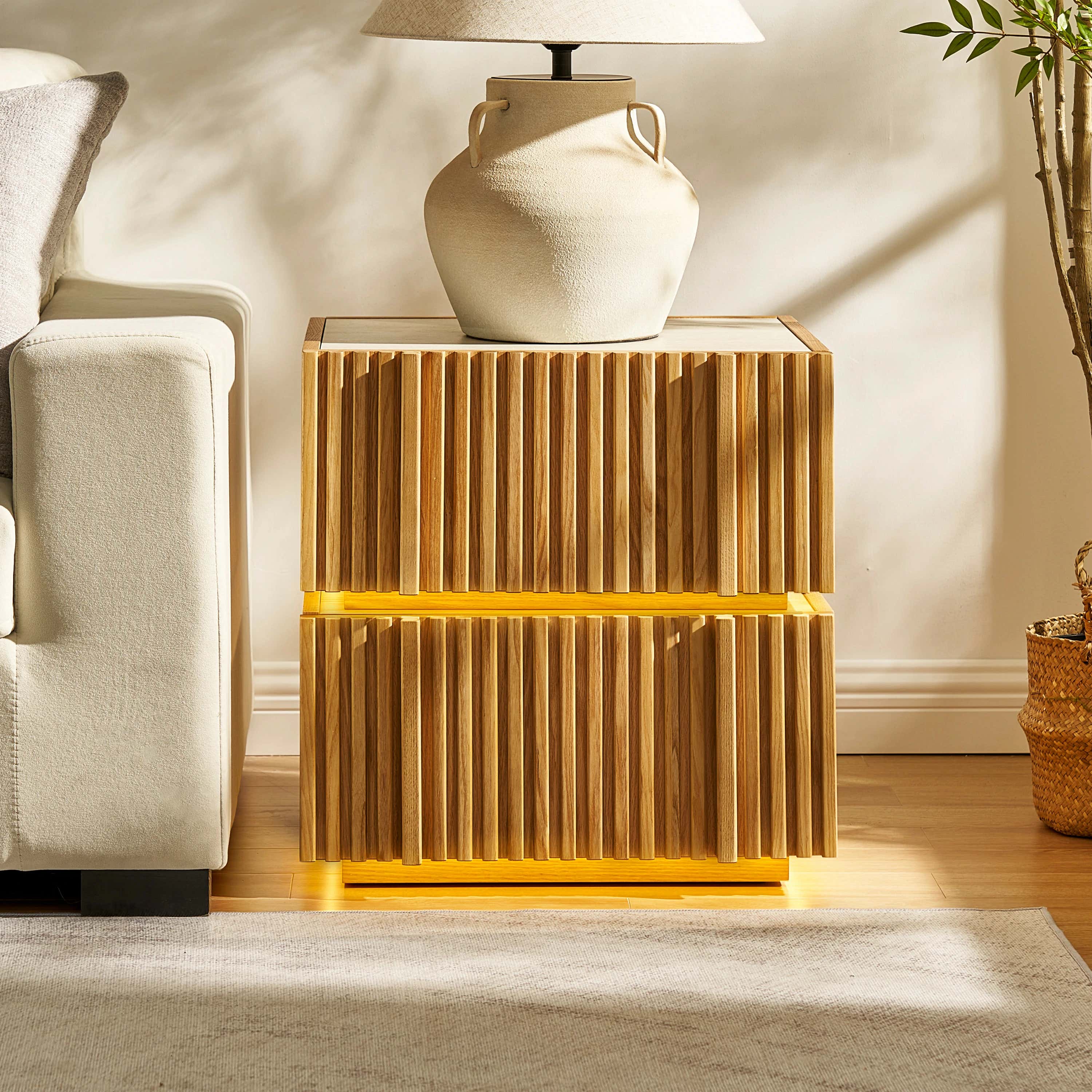 Isla Oak Sintered Stone Nightstand 20" W