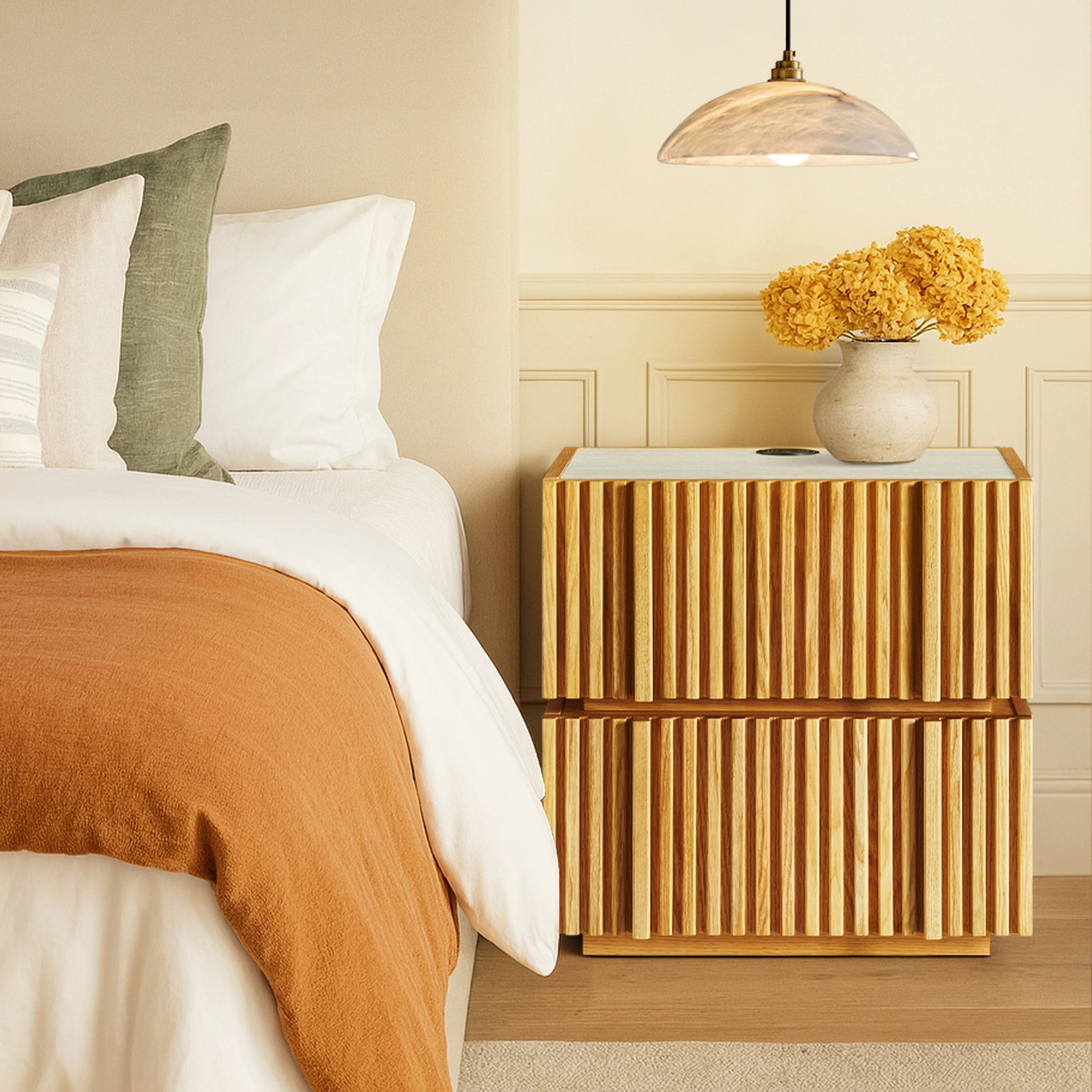 Isla Oak Nightstand 19.7" W