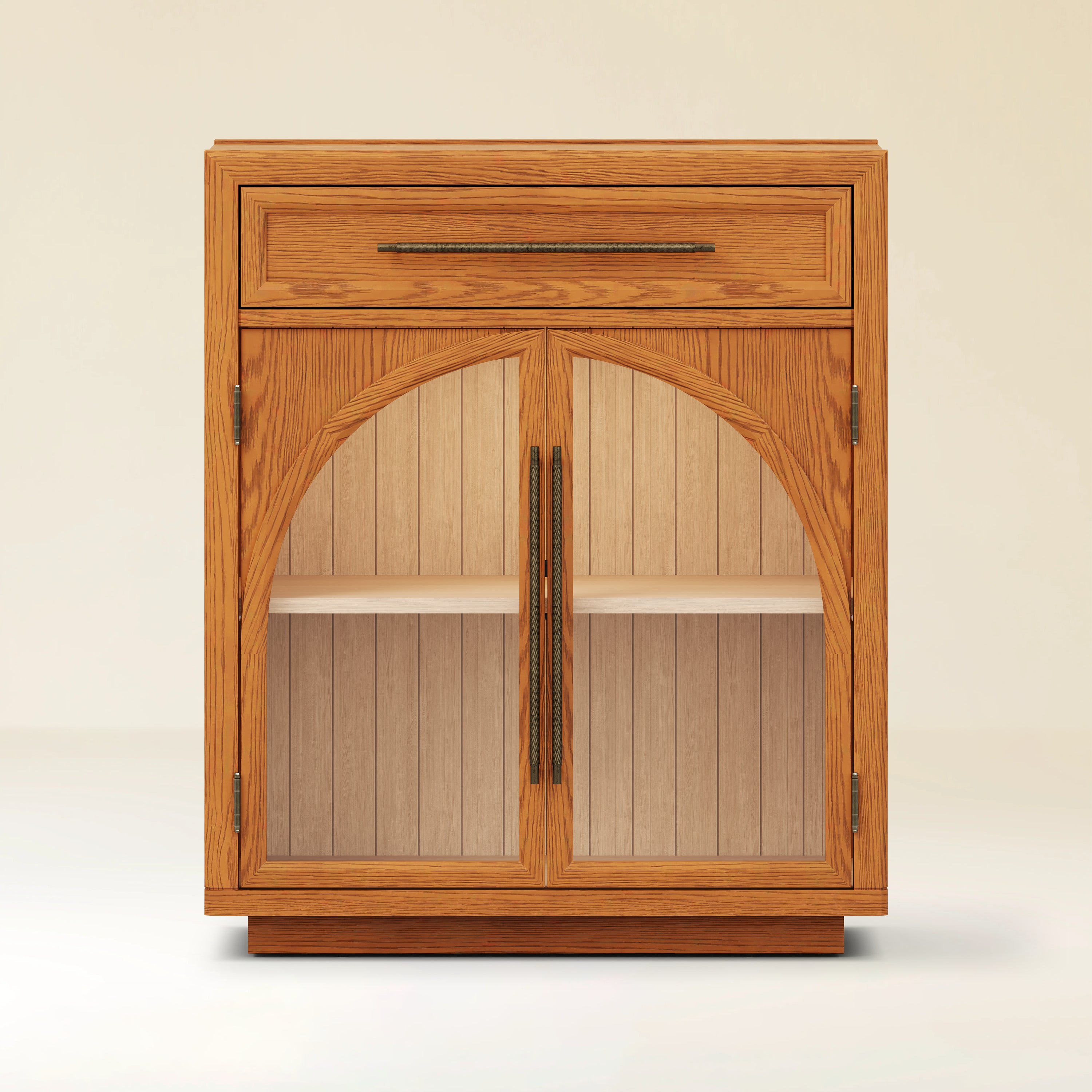 Alvar Arched 64" Oak Sideboard with Drawers(Set of 2)