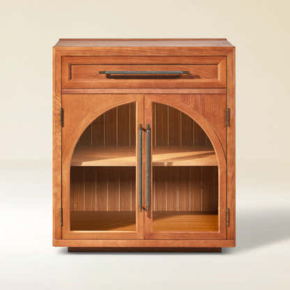 Alvar Arched 62.9" Oak Sideboard with Drawers(Set of 2)