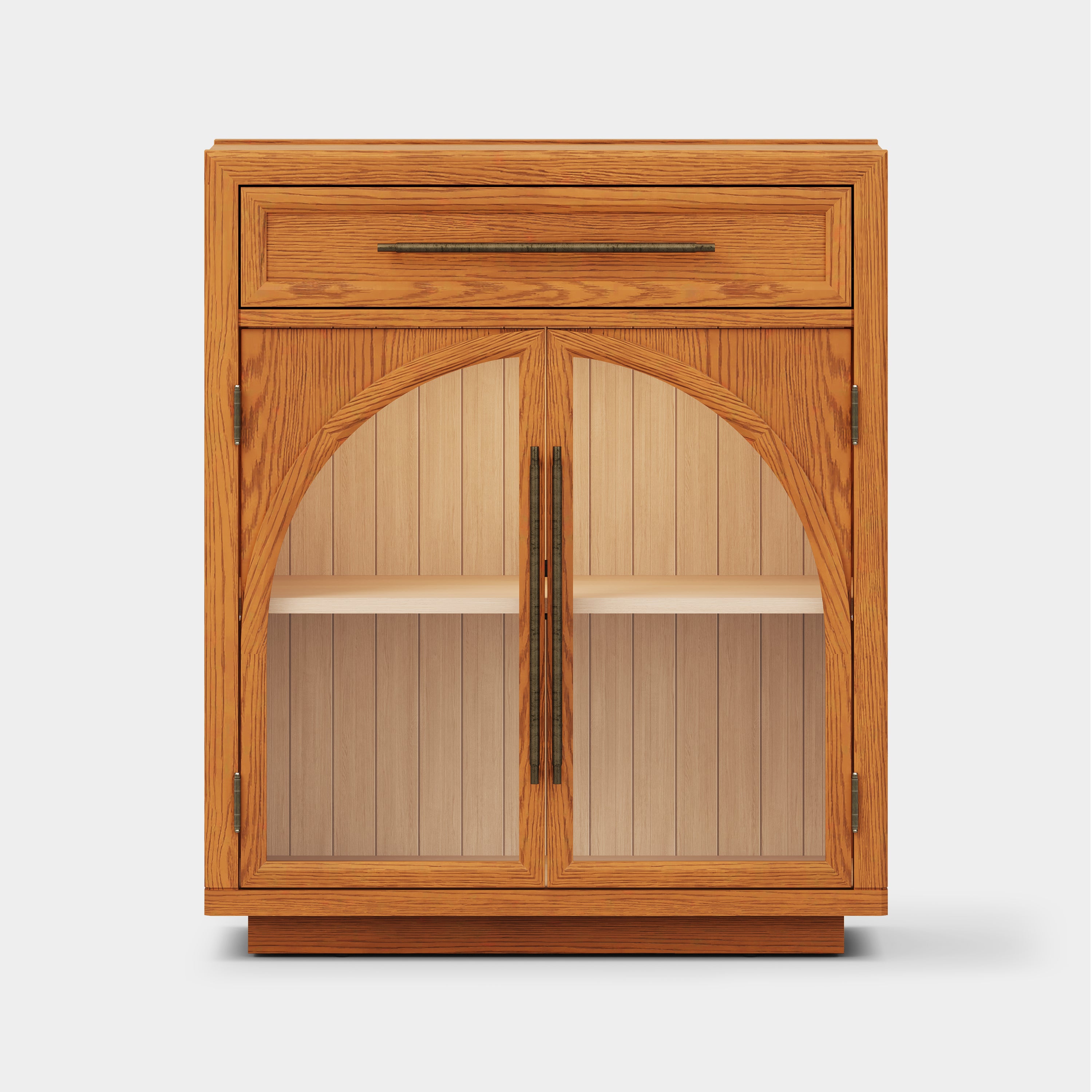 Alvar Arched 64" Oak Sideboard with Drawers(Set of 2)