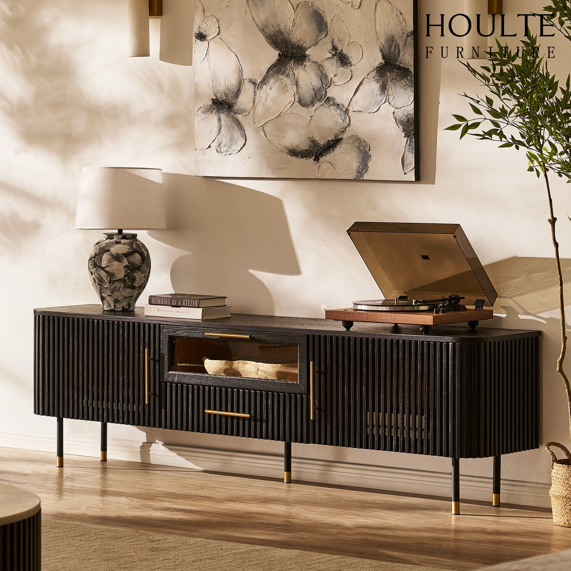 Ewan Oak Media Console 80"W