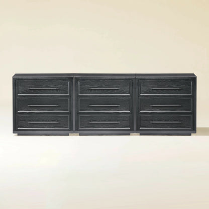 Alvar 94.5″ Oak 9-Drawer Chest(Set of 3)
