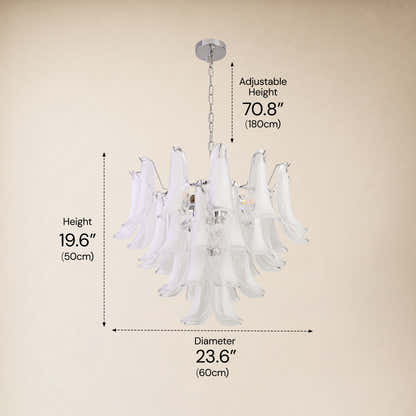 Nivelle Frosted Glass Round Chandelier 23.6"D