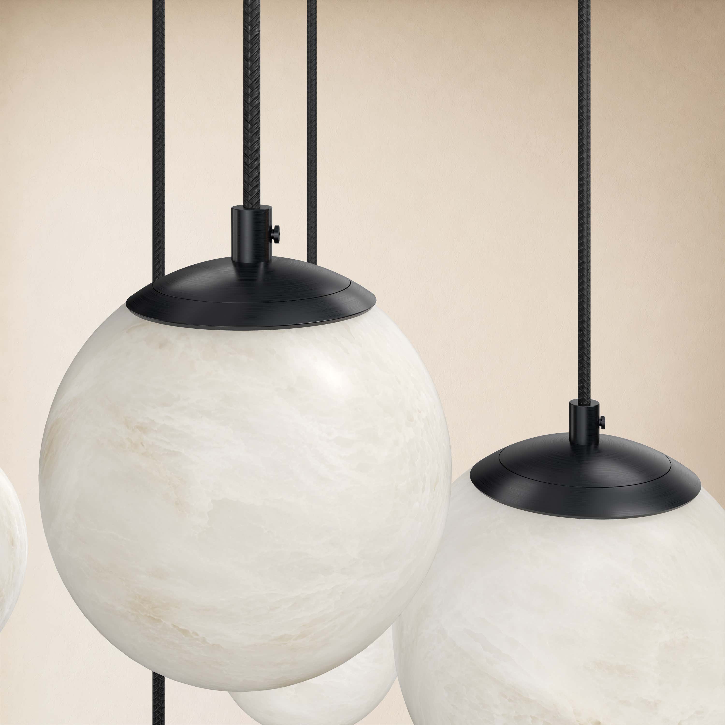 Elviora Resin Alabaster Globe Rectangular Chandelier