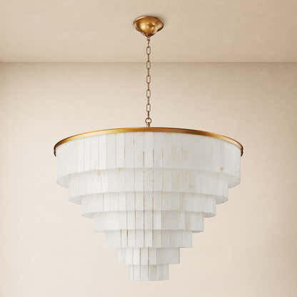 Montrava Alabaster Tiered Round Chandelier 60"D