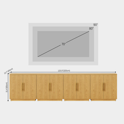 Holt 126″ Oak Media Console(Set of 4)