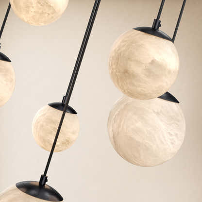 Elviora Resin Alabaster Globe Rectangular Chandelier