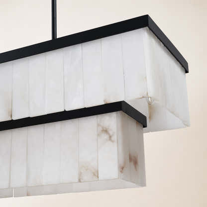 Solmare Alabaster Rectangular Chandelier 55"W